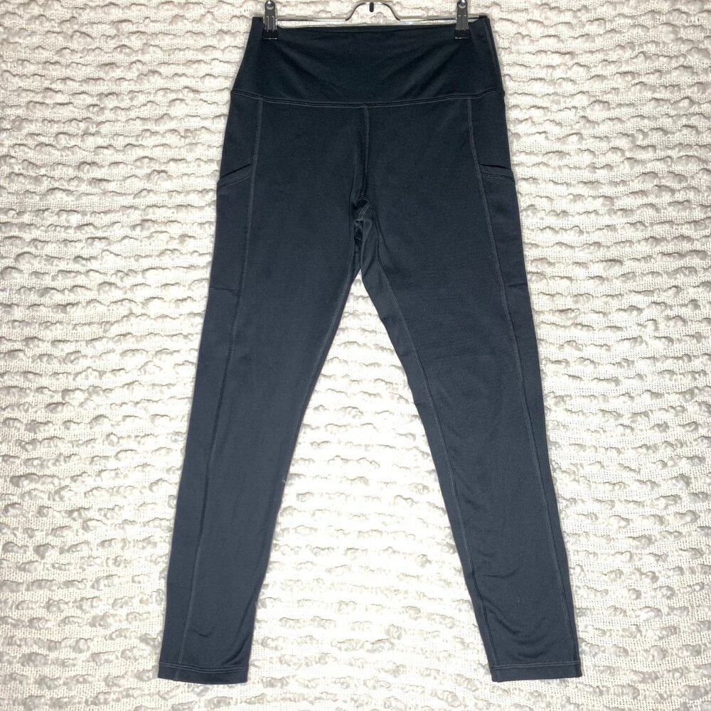 OFFLINE BY AERIE WOMENS LARGE BLACK LEGGINGS SKINNY STRETCH POCKETS CASUAL ATHLE